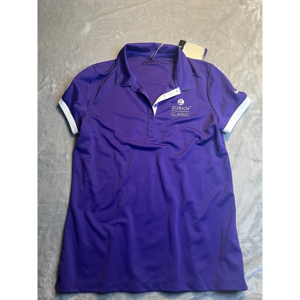 Nike Golf Womens Shirt Large Purple Zurich Classic TPC Louisiana Dri-FIT